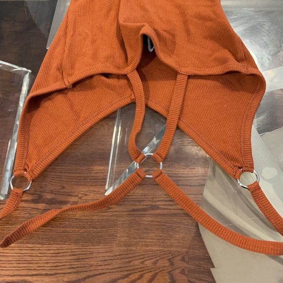 Forever 21 Medium Rust with racer back circle bodysuit - Picture 4 of 4